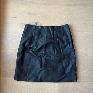 Topshop Black Leather Mini Skirt